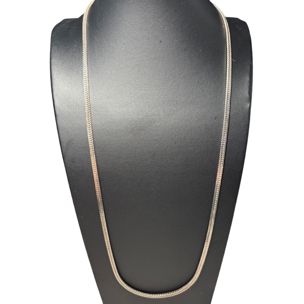 Vintage Italy 925 Sterling Silver 30" Thick Herringbone Chain Necklace